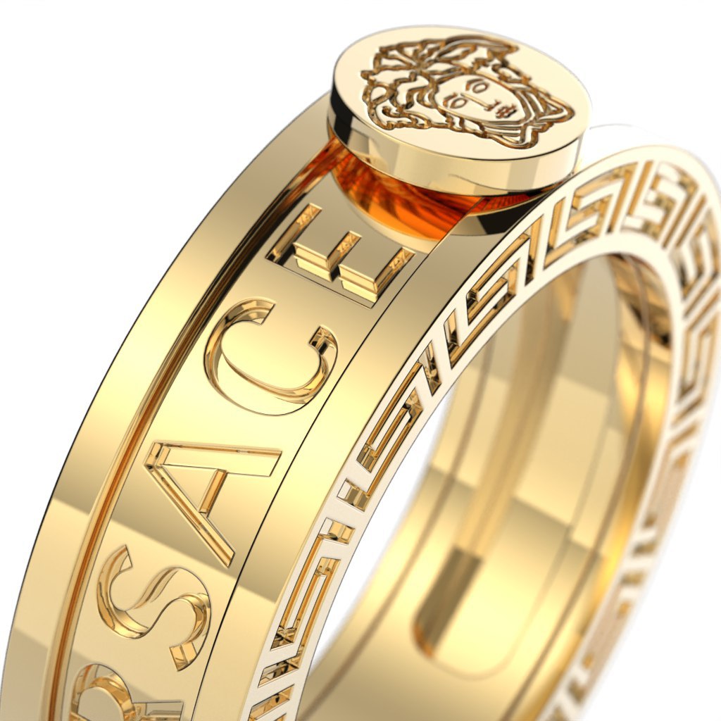 Кольцо золотое Versace 4