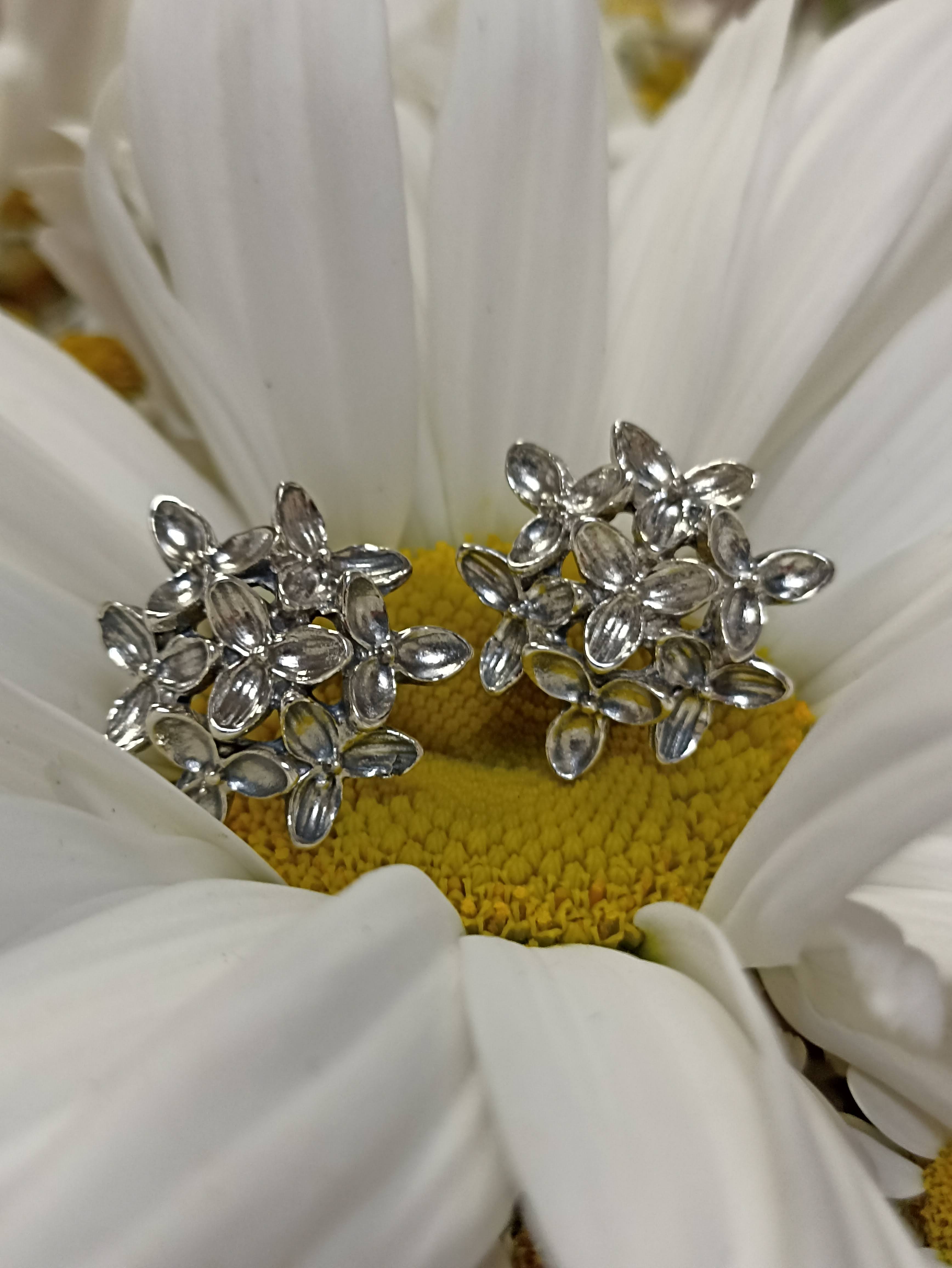 Серебряные серьги пусеты