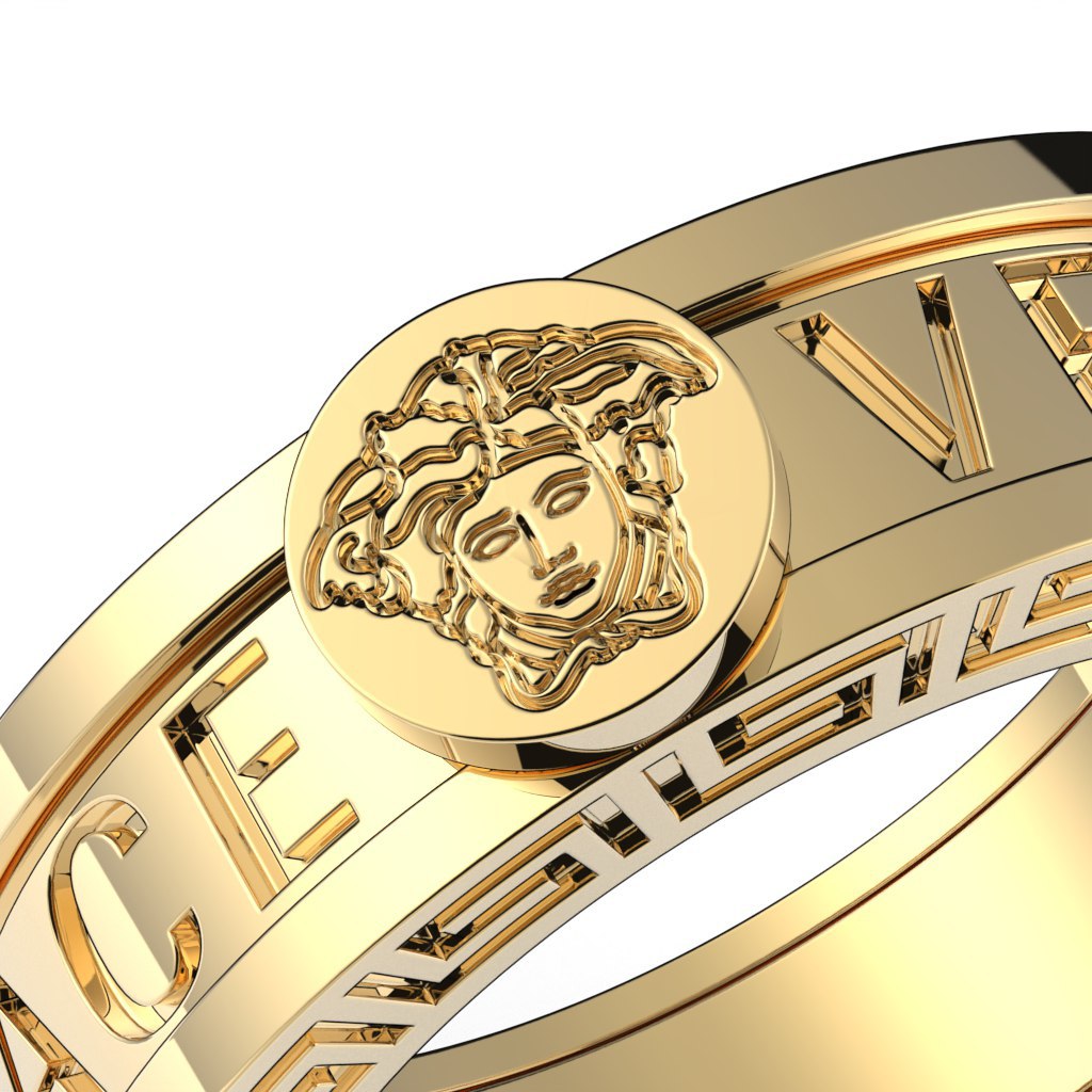 Кольцо золотое Versace 3